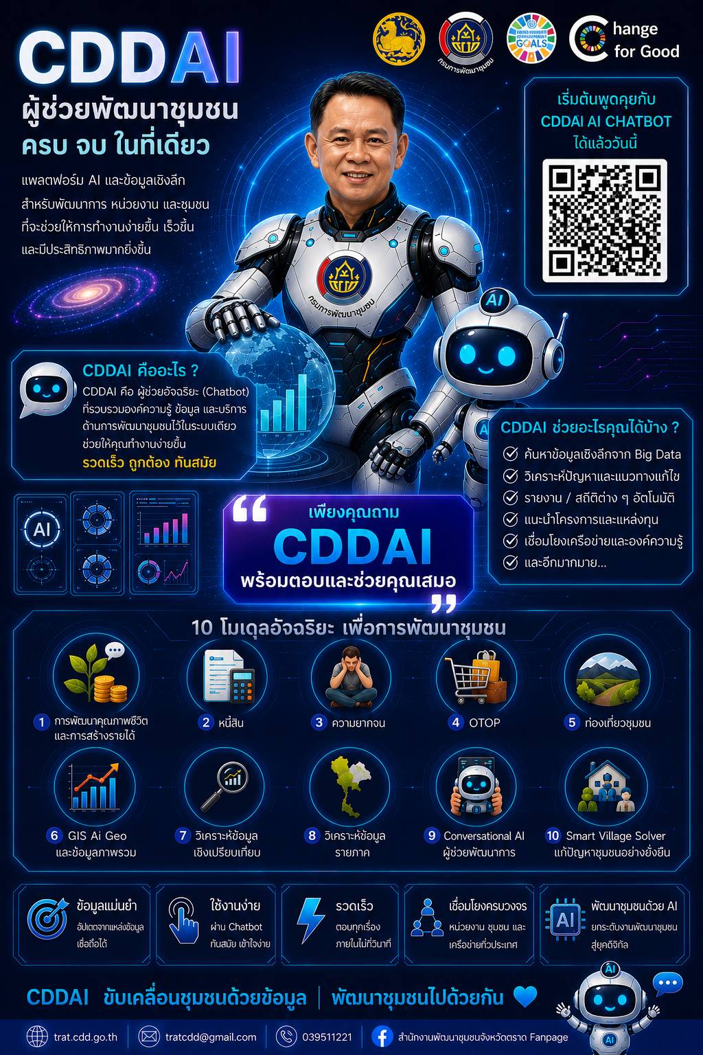 🔹️CDD AI ผู้ช่วยพัฒนากร บริการอัจฉริยะ เพื่อการพัฒนาชุมชน
